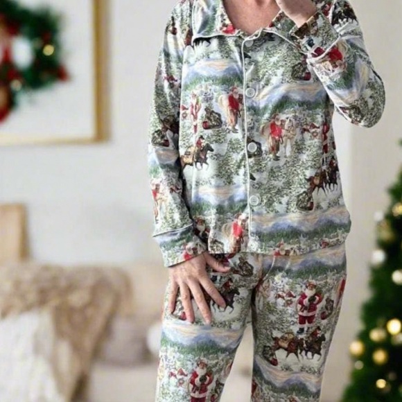 KIDS COWBOY Santa Christmas Pajamas / Family PJs - Picture 12 of 12
